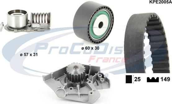 Procodis France KPE2005A - Ūdenssūknis + Zobsiksnas komplekts autospares.lv