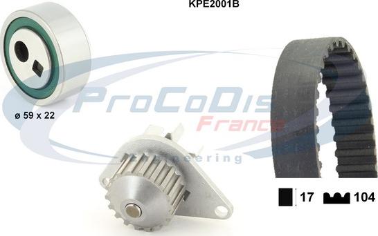 Procodis France KPE2001B - Ūdenssūknis + Zobsiksnas komplekts autospares.lv