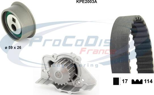 Procodis France KPE2003A - Ūdenssūknis + Zobsiksnas komplekts autospares.lv