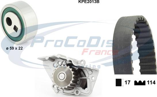 Procodis France KPE2013B - Ūdenssūknis + Zobsiksnas komplekts autospares.lv