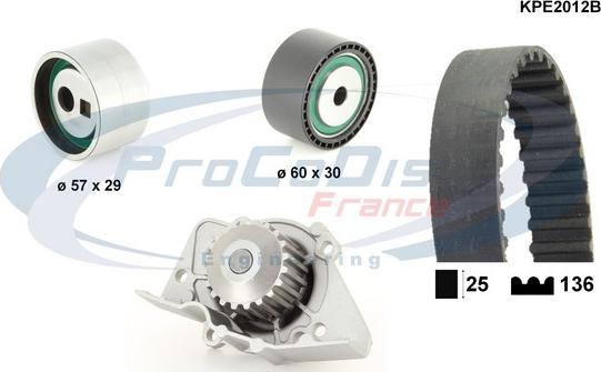 Procodis France KPE2012B - Ūdenssūknis + Zobsiksnas komplekts www.autospares.lv