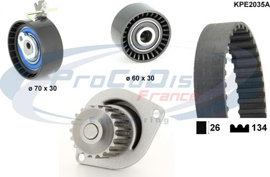 Procodis France KPE2035A - Ūdenssūknis + Zobsiksnas komplekts autospares.lv