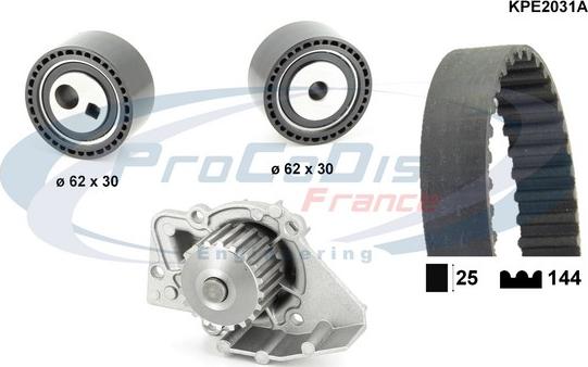 Procodis France KPE2031A - Ūdenssūknis + Zobsiksnas komplekts www.autospares.lv