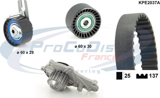 Procodis France KPE2037A - Ūdenssūknis + Zobsiksnas komplekts autospares.lv