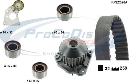 Procodis France KPE2026A - Water Pump & Timing Belt Set www.autospares.lv