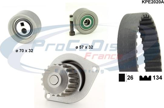 Procodis France KPE2020A - Ūdenssūknis + Zobsiksnas komplekts autospares.lv