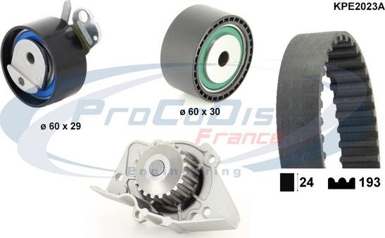 Procodis France KPE2023A - Ūdenssūknis + Zobsiksnas komplekts autospares.lv