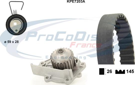 Procodis France KPE7203A - Ūdenssūknis + Zobsiksnas komplekts www.autospares.lv