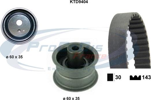 Procodis France KTD9404 - Комплект зубчатого ремня ГРМ www.autospares.lv