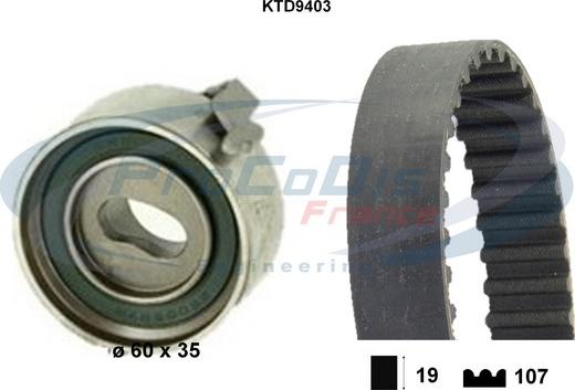 Procodis France KTD9403 - Timing Belt Set www.autospares.lv