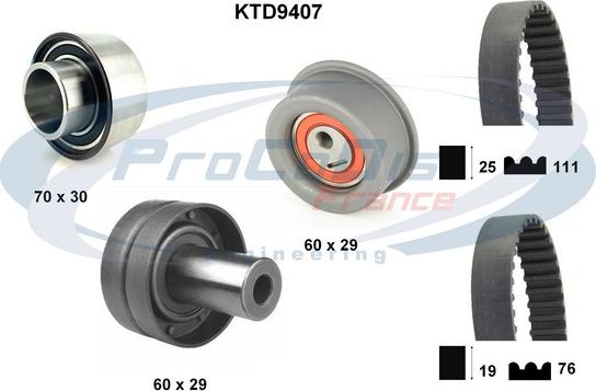 Procodis France KTD9407 - Zobsiksnas komplekts www.autospares.lv