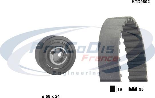 Procodis France KTD9602 - Комплект зубчатого ремня ГРМ www.autospares.lv