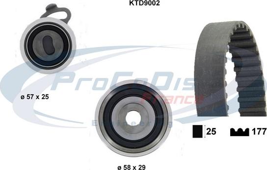 Procodis France KTD9002 - Zobsiksnas komplekts autospares.lv