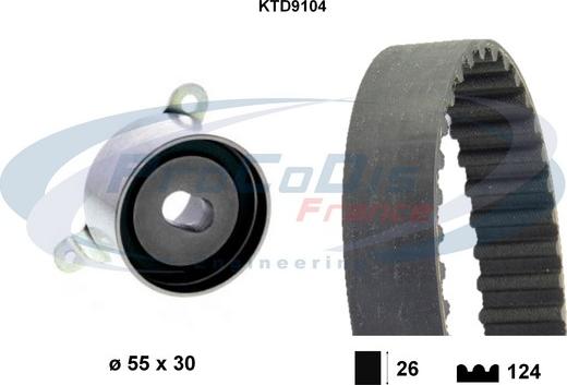 Procodis France KTD9104 - Zobsiksnas komplekts autospares.lv