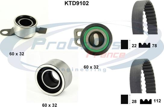 Procodis France KTD9102 - Комплект зубчатого ремня ГРМ www.autospares.lv