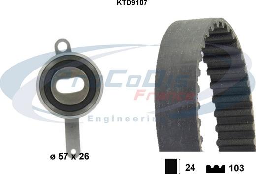 Procodis France KTD9107 - Zobsiksnas komplekts autospares.lv