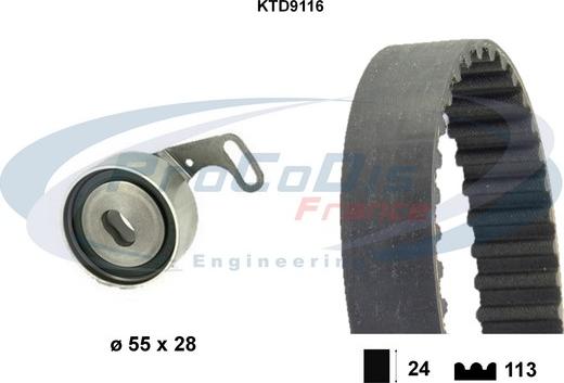 Procodis France KTD9116 - Комплект зубчатого ремня ГРМ www.autospares.lv