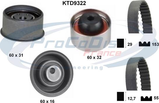 Procodis France KTD9322 - Timing Belt Set www.autospares.lv