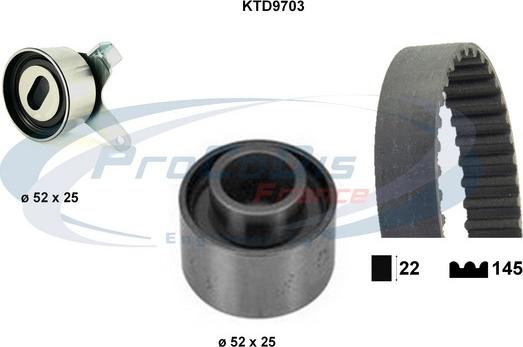 Procodis France KTD9703 - Zobsiksnas komplekts autospares.lv