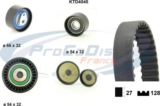 Procodis France KTD4045 - Zobsiksnas komplekts autospares.lv