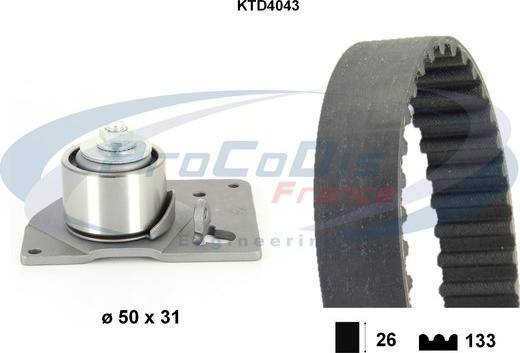 Procodis France KTD4043 - Zobsiksnas komplekts autospares.lv