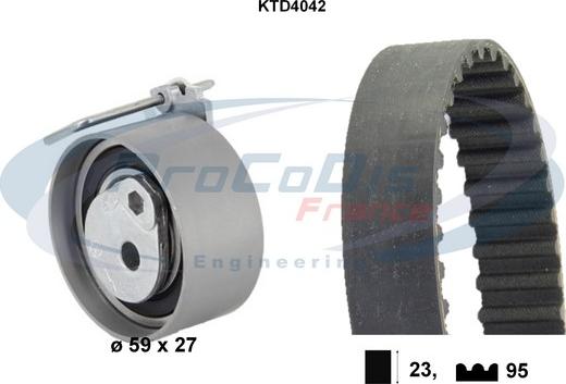 Procodis France KTD4042 - Zobsiksnas komplekts autospares.lv