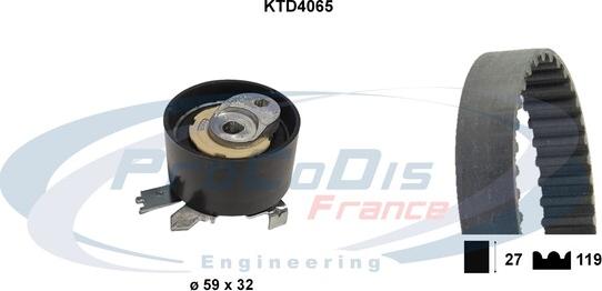 Procodis France KTD4065 - Zobsiksnas komplekts www.autospares.lv