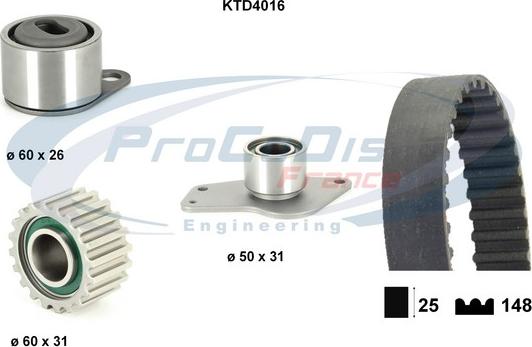 Procodis France KTD4016 - Комплект зубчатого ремня ГРМ www.autospares.lv