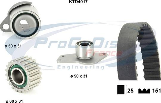 Procodis France KTD4017 - Timing Belt Set www.autospares.lv