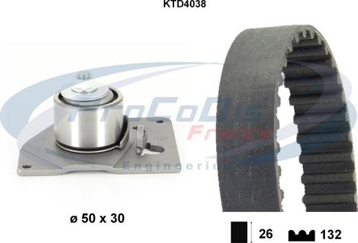 Procodis France KTD4038 - Timing Belt Set www.autospares.lv