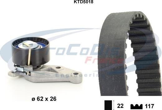 Procodis France KTD5018 - Комплект зубчатого ремня ГРМ www.autospares.lv