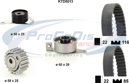 Procodis France KTD5013 - Zobsiksnas komplekts autospares.lv