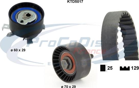 Procodis France KTD5017 - Комплект зубчатого ремня ГРМ www.autospares.lv