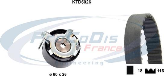 Procodis France KTD5026 - Zobsiksnas komplekts www.autospares.lv