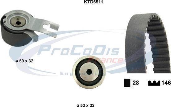 Procodis France KTD6511 - Zobsiksnas komplekts autospares.lv