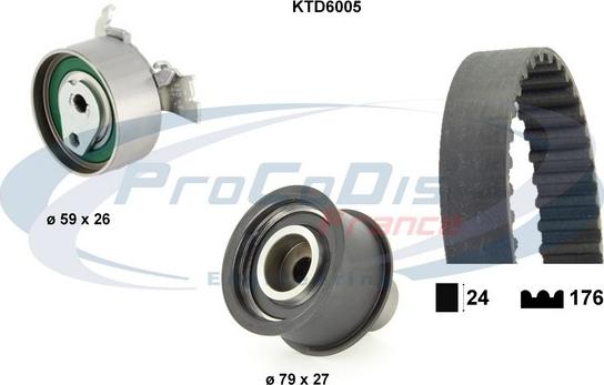 Procodis France KTD6005 - Zobsiksnas komplekts autospares.lv