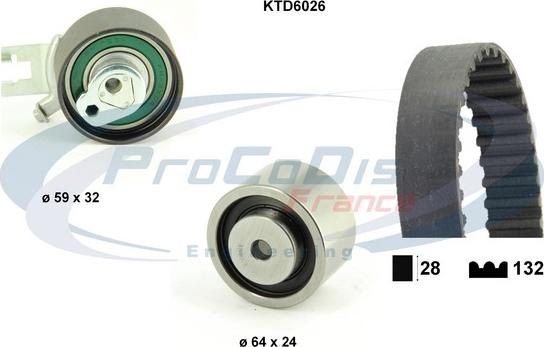 Procodis France KTD6026 - Zobsiksnas komplekts www.autospares.lv