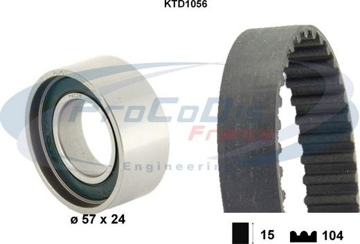 Procodis France KTD1056 - Комплект зубчатого ремня ГРМ www.autospares.lv