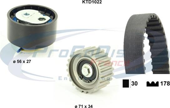 Procodis France KTD1022 - Zobsiksnas komplekts www.autospares.lv