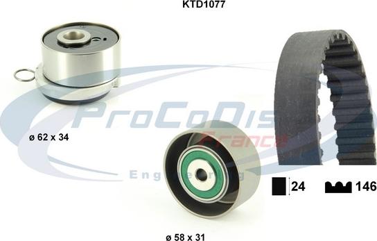 Procodis France KTD1077 - Zobsiksnas komplekts www.autospares.lv