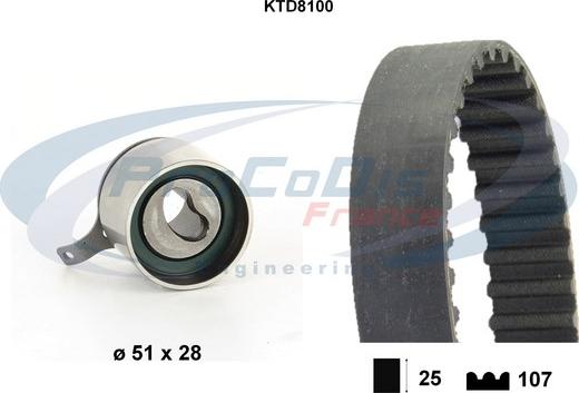 Procodis France KTD8100 - Timing Belt Set www.autospares.lv