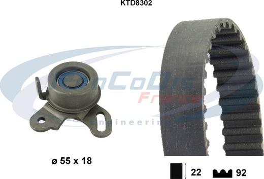 Procodis France KTD8302 - Zobsiksnas komplekts www.autospares.lv