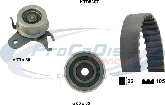 Procodis France KTD8307 - Zobsiksnas komplekts www.autospares.lv