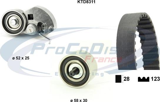 Procodis France KTD8311 - Zobsiksnas komplekts www.autospares.lv