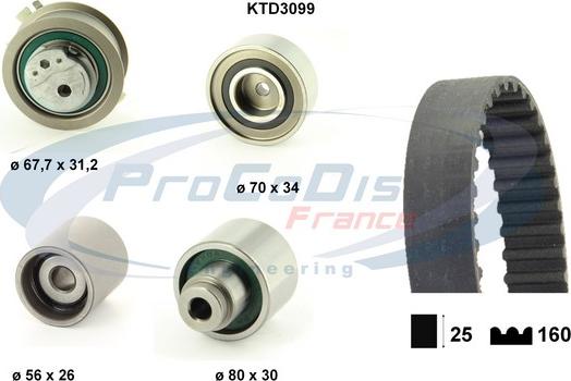 Procodis France KTD3099 - Zobsiksnas komplekts www.autospares.lv