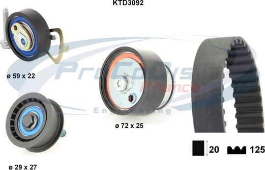 Procodis France KTD3092 - Комплект зубчатого ремня ГРМ www.autospares.lv