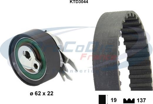 Procodis France KTD3044 - Комплект зубчатого ремня ГРМ www.autospares.lv