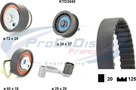 Procodis France KTD3045 - Комплект зубчатого ремня ГРМ www.autospares.lv