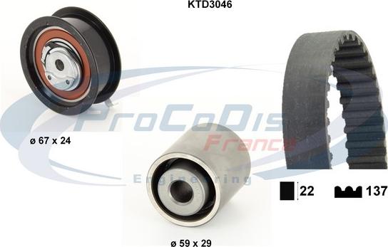 Procodis France KTD3046 - Комплект зубчатого ремня ГРМ www.autospares.lv