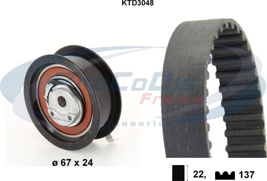 Procodis France KTD3048 - Комплект зубчатого ремня ГРМ www.autospares.lv